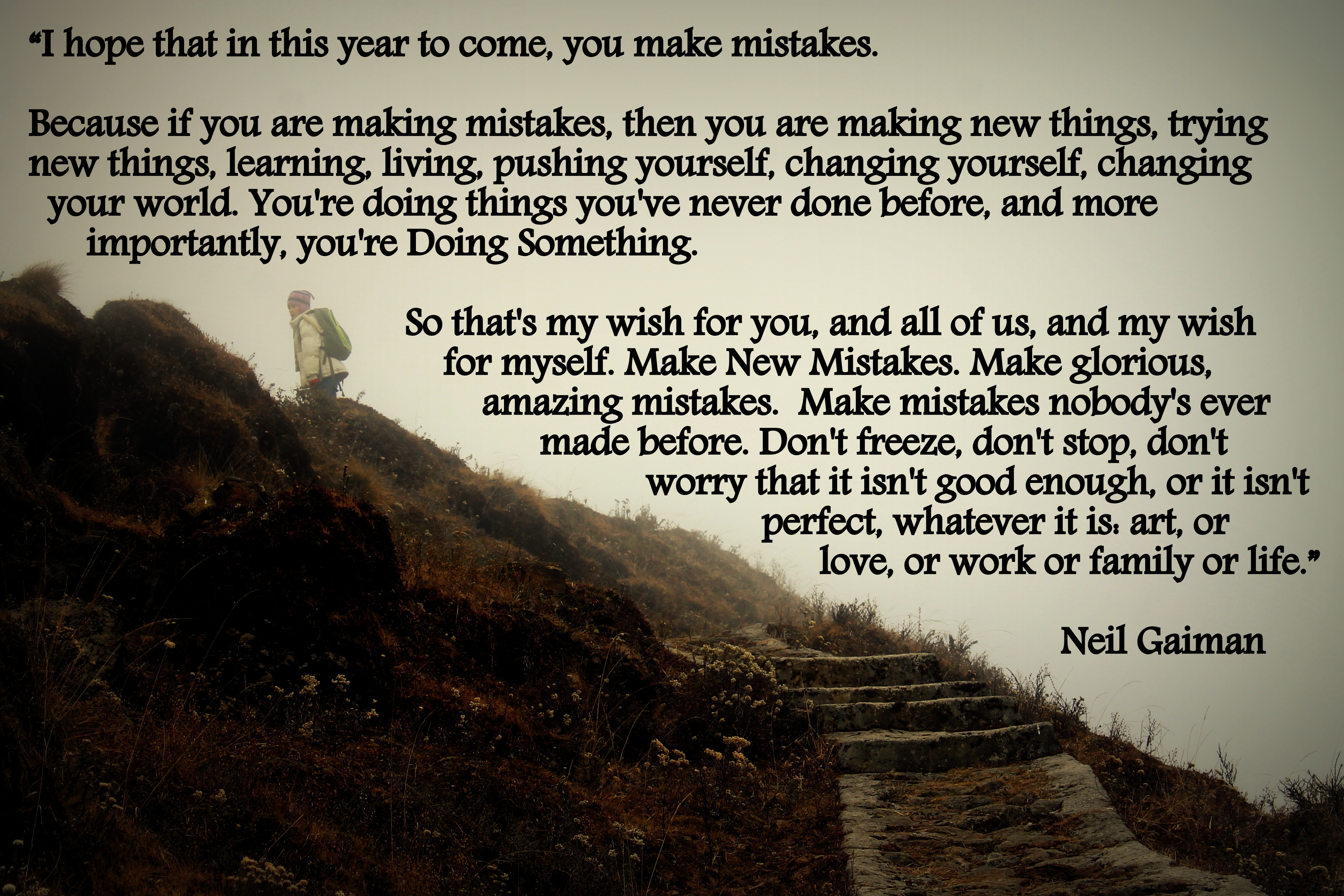 Make mistakes this year Gaiman quote